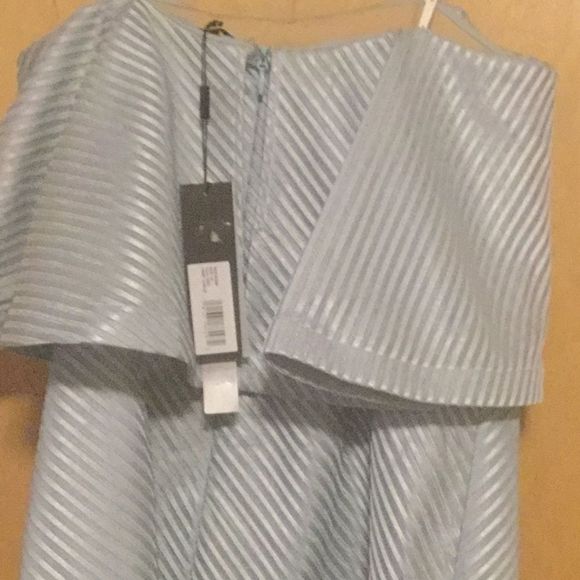 Halston Strapless Founce Dress Dew Cocktail - Picture 7 of 14